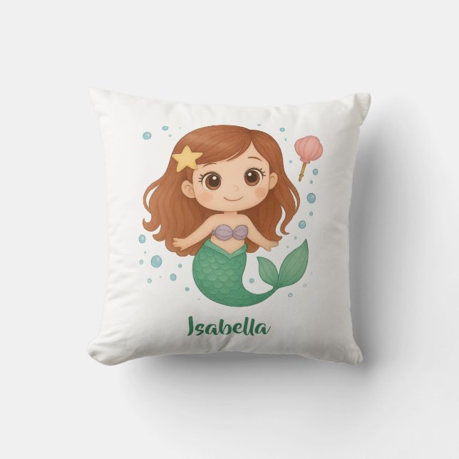 Coussin Simple petite sirène mignonne (Recto)
