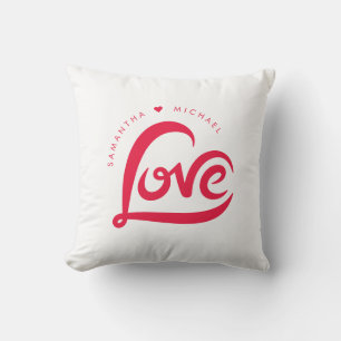 Coussin Simple Red Valentines Day Love Hearts Motif