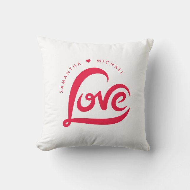 Coussin Simple Red Valentines Day Love Hearts Motif (Recto)