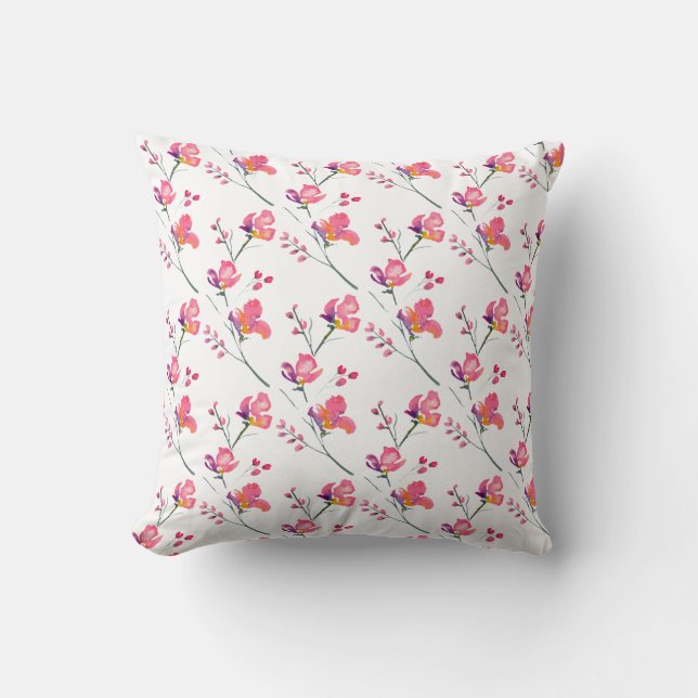 Coussin simple rose cerisier (Recto)