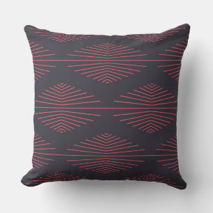 Coussin Simple, rouge, motif traditionnel avec lignes