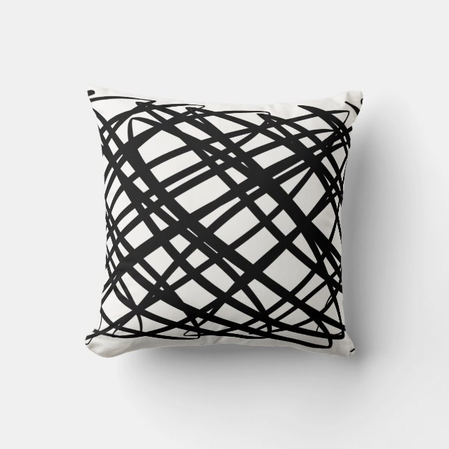 Coussin Simple Scribble | Noir | (Recto)