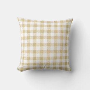 Coussin Simple Tan Beige Russe En vichy Plaid