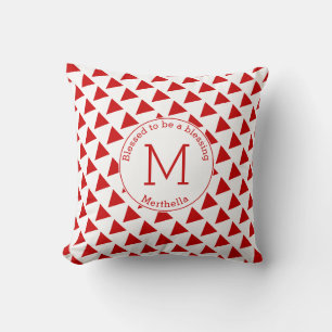 Coussin Simple triangle géométrique Brick rouge blanc Mono