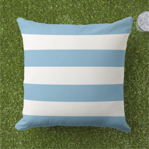 Coussin Simples bandes horizontales bleu ciel classique