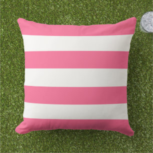 Coussin Simples rayures horizontales Clair Rose Clair