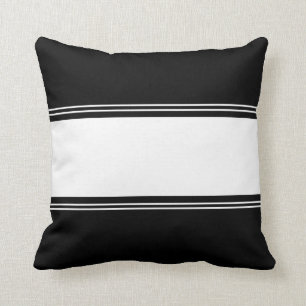 Coussin Simples rayures noires et blanches