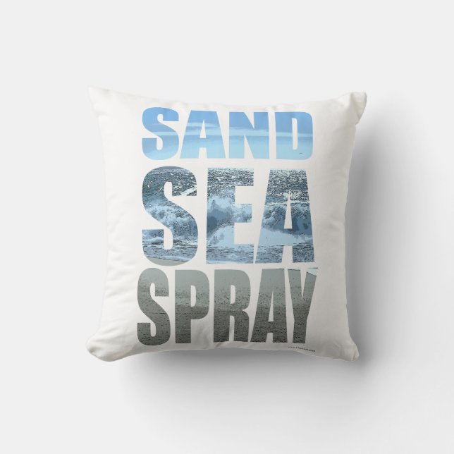Coussin Simply Sand Sea Spray Classic Beach Life Slogan (Recto)