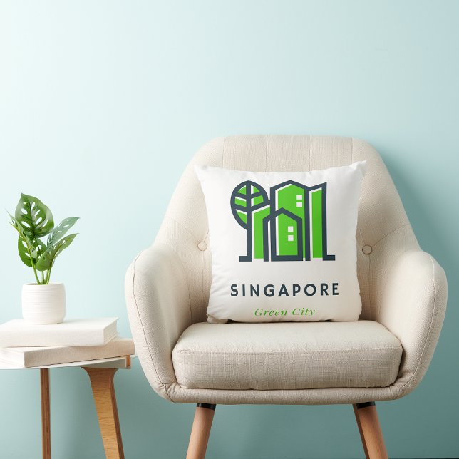 Coussin Singapour Asie Durable Ville verte (Créateur téléchargé)