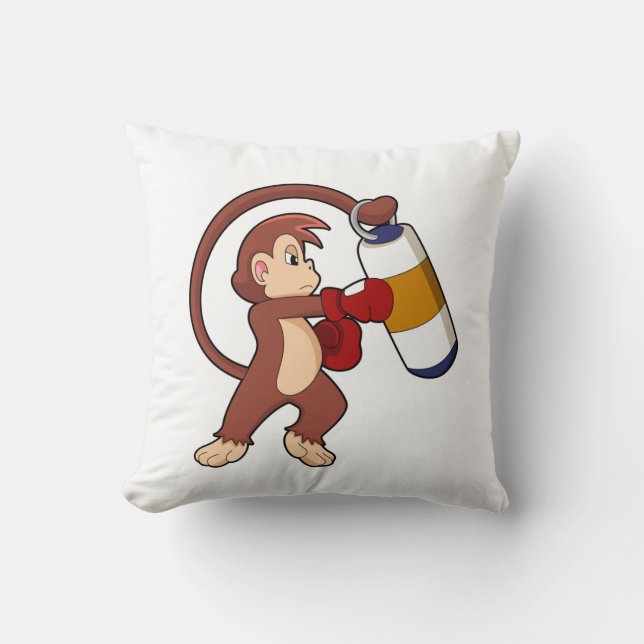 Coussin Singe à la boxe avec sac de poinçonnage (Recto)