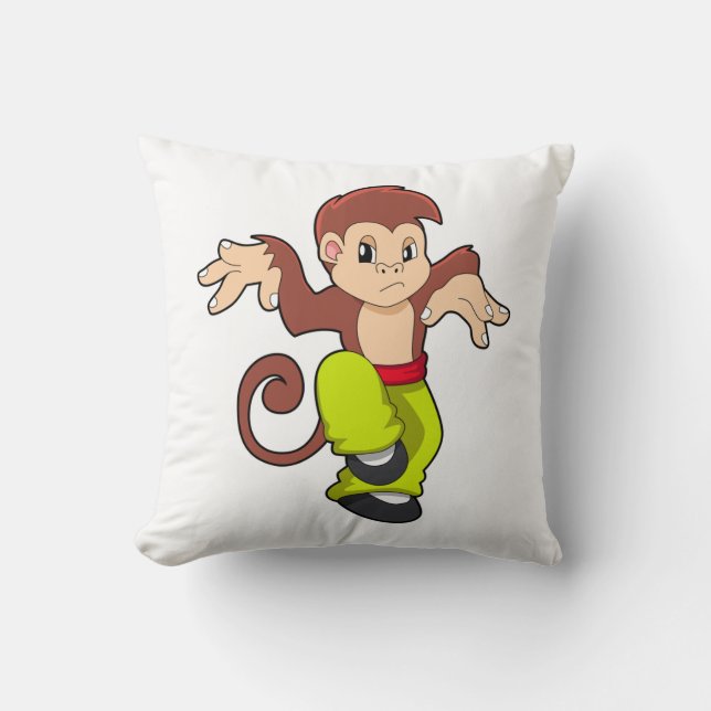 Coussin Singe aux arts martiaux Kungfu (Recto)