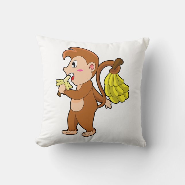 Coussin Singe avec bananes (Recto)