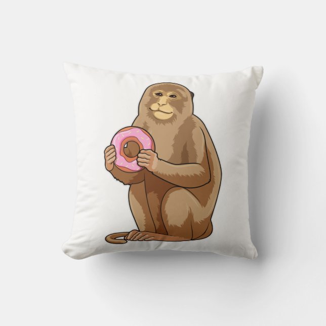 Coussin Singe avec Donut (Recto)