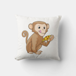 Coussin Singe avec morceau de pizza