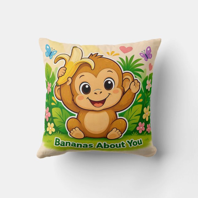Coussin ~ SINGE ~ Bananas About You ~ (Verso)