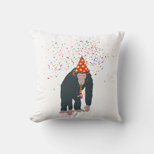 Coussin Singe Chimpanzé Fête Animaux Fête Fête (Recto)