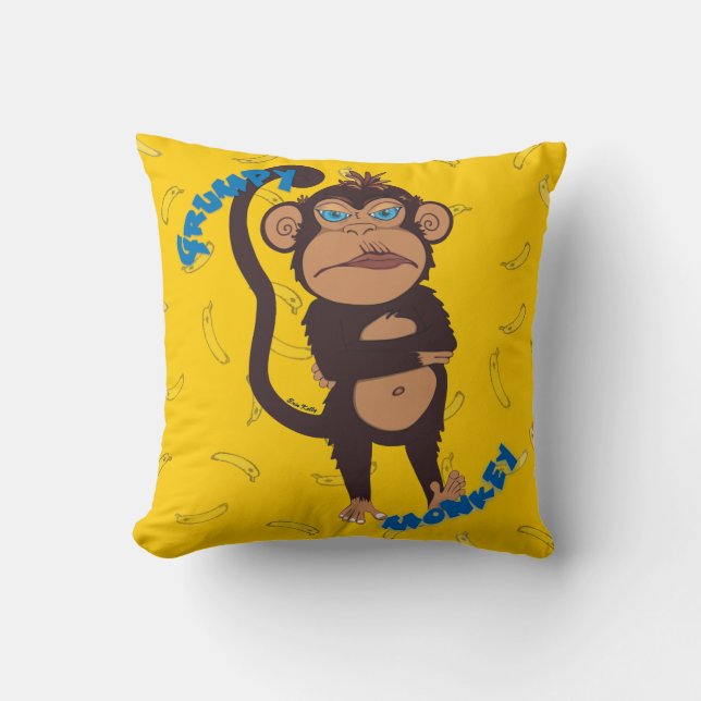 Coussin Singe grincheux (Recto)