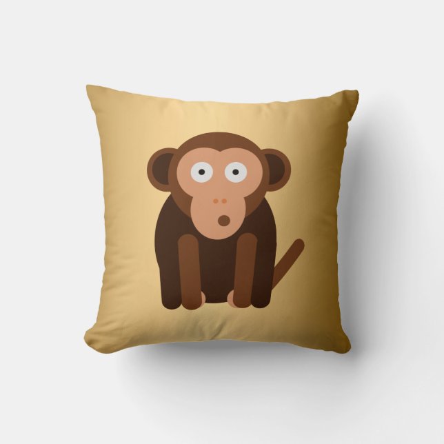 Coussin Singe mignon personnalisé (Recto)