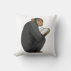 Coussin Singe Nerd avec livre