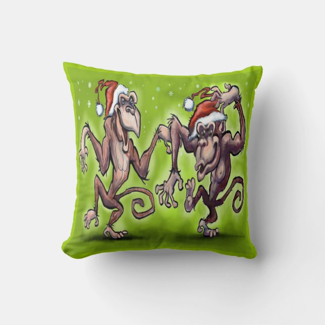 Coussin Singes de Noël (Recto)