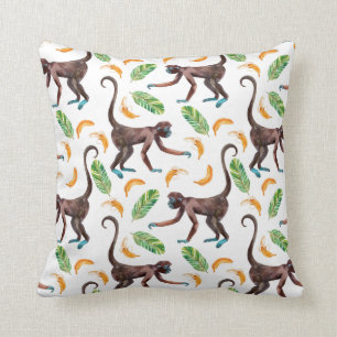 Coussin Singes doux jonglant des bananes