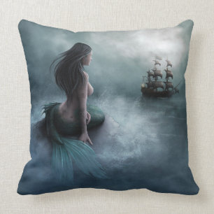 Coussin Sirène et navire pirate