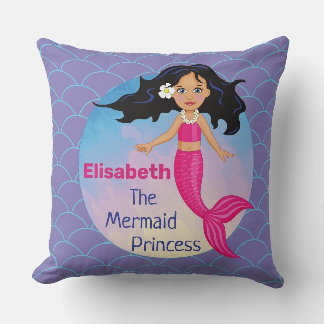 Coussin Sirène Magique Sous La Mer Anniversaire (Recto)