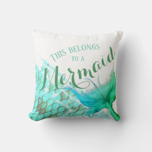 Coussin Sirène Personnalisée Réversible Nom ou Message