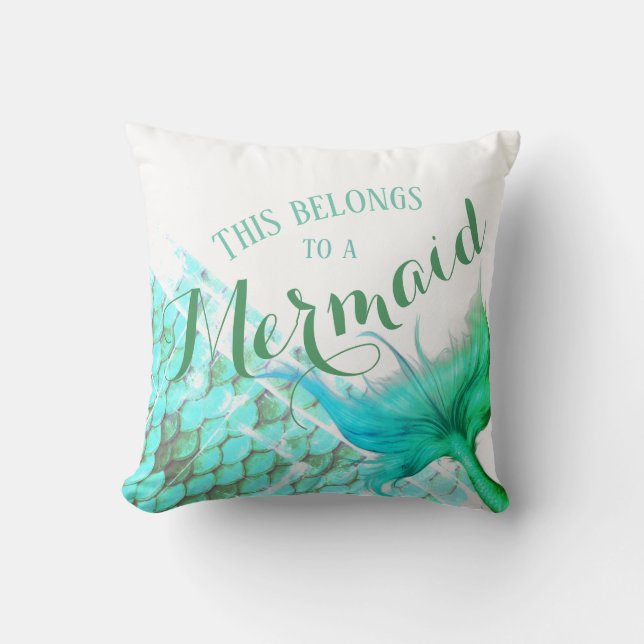 Coussin Sirène Personnalisée Réversible Nom ou Message (Recto)