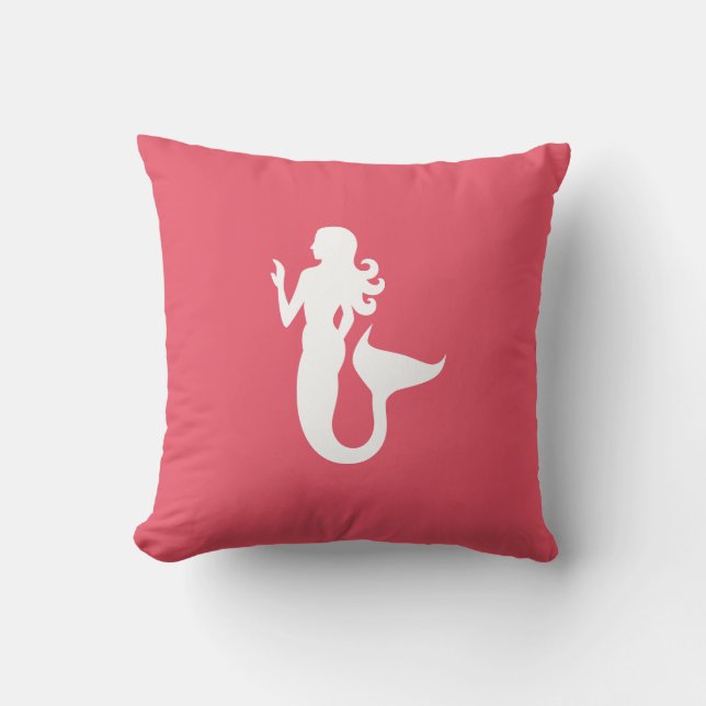 Coussin Sirène rose nautique bilatérale (Recto)