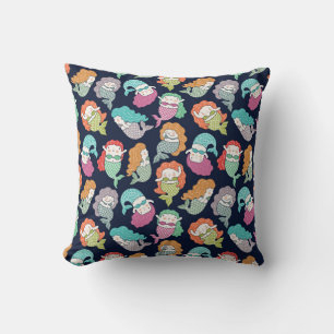 Coussin Sirènes : motif sans soudure fantaisiste.