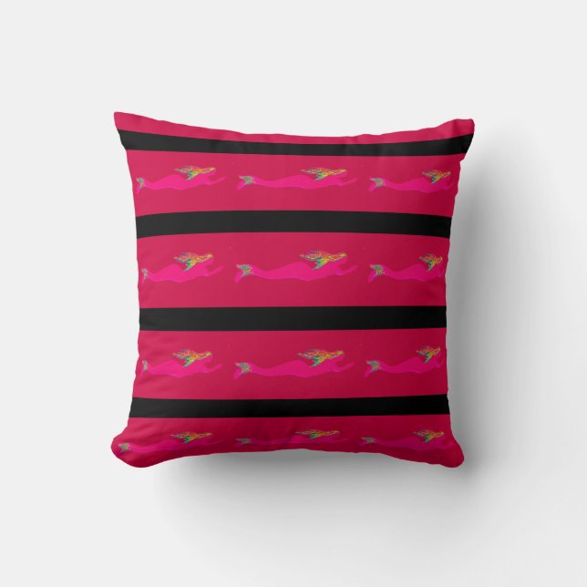 Coussin sirènes roses natation Thunder_Cove (Recto)