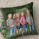 Coussin Sisters White Script Overlay 2 Photo personnalisée<br><div class="desc">Coussin photo Soeurs, personnalisé avec vos noms. Le modèle photo est mis en place pour que vous puissiez ajouter vos propres photos - une de l'avant et une de l'arrière. L'avant a une élégante superposition de script qui dit simplement "soeurs" tandis que l'arrière a vos noms en caractères gras. Ce...</div>