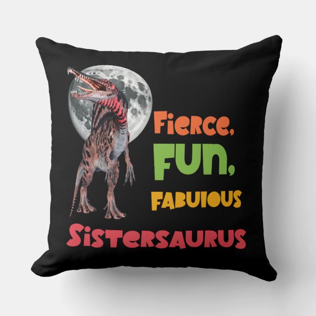 Coussin Sistersaurus Équipe de dinosaures sœurs appariées  (Recto)