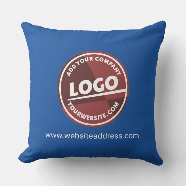 Coussin Site Web de Logo d'Entreprise Simple Adresse Perso (Recto)