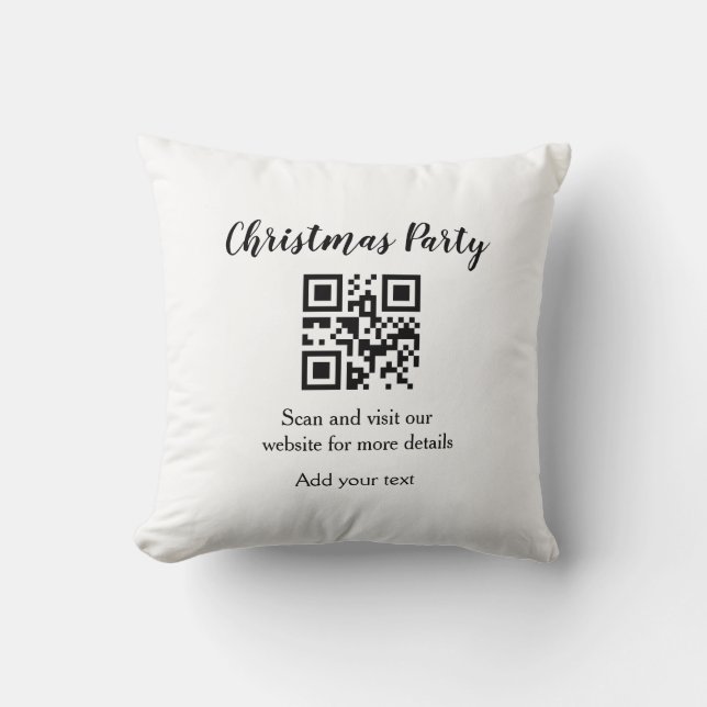 Coussin Site web simple pour fête de Noël code-barres QR a (Recto)