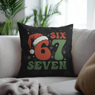 Coussin Six Seven 67 Chapeau de Noël drôle de Santa Christ