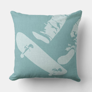 Coussin Skateboard Jump - Mint & Off White Thlow Pillow