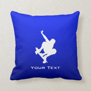Coussin Skateboarding bleu