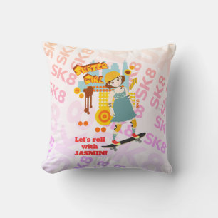 Coussin Skater Park Fun Girl Birthday Party