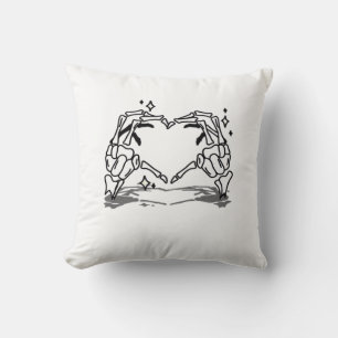 Coussin Skeleton Coeur main drôle Design