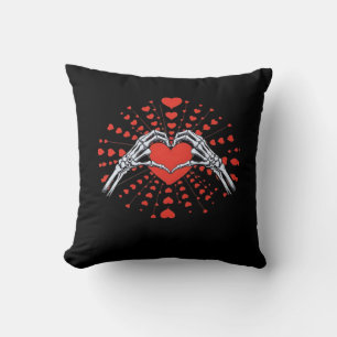 Coussin Skeleton Coeur main Valentines Jour drôle 2025 Ent
