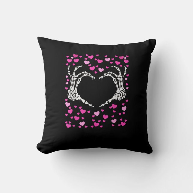 Coussin Skeleton Coeur main Valentines Jour Funny Viral (Recto)