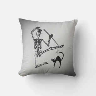Coussin Skeleton et Black Cat Dance Halloween