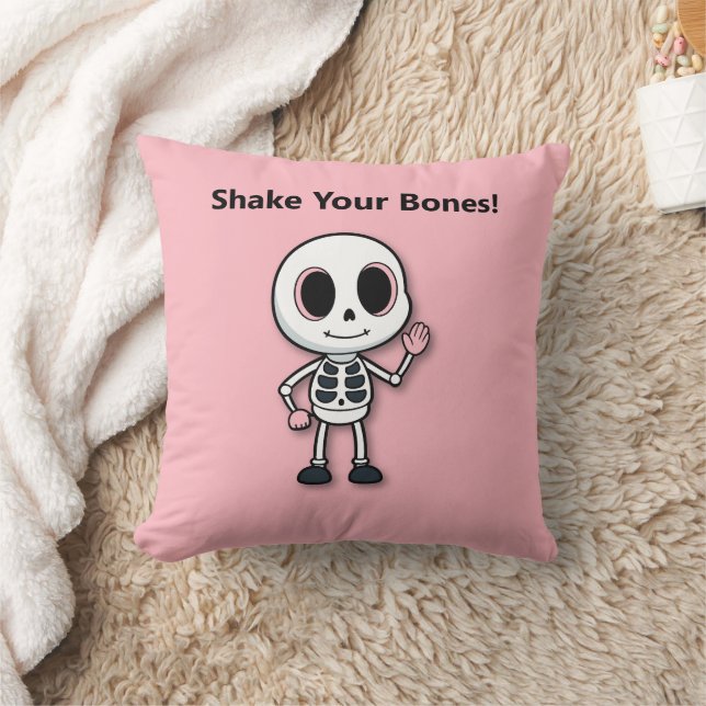 Coussin Skeleton Fun | Fête d'anniversaire Halloween (Couverture)