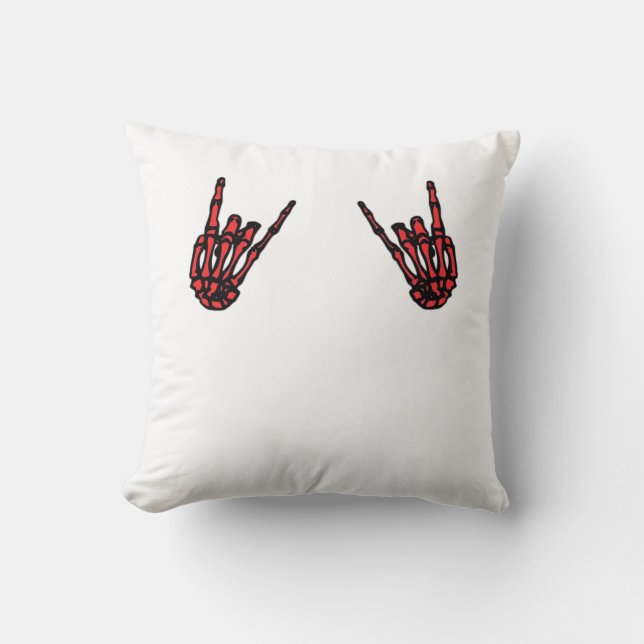 Coussin Skeleton Hand Heart Roll & Red Classic (Recto)