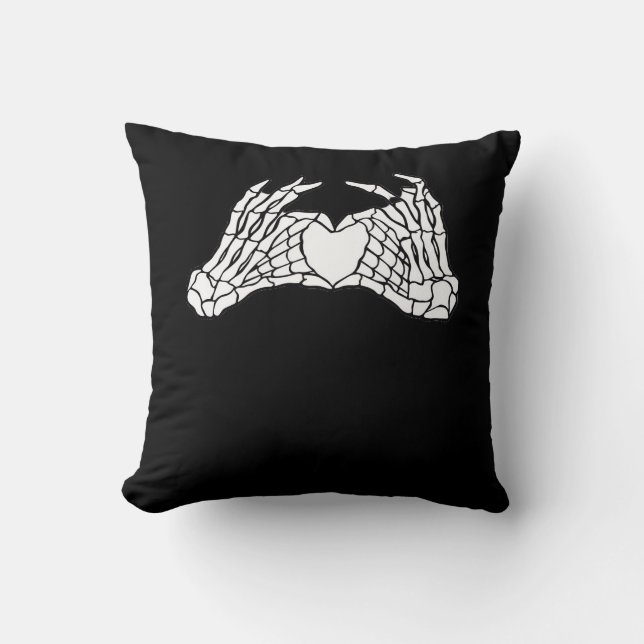 Coussin Skeleton Heart Hands - Lumière (Recto)