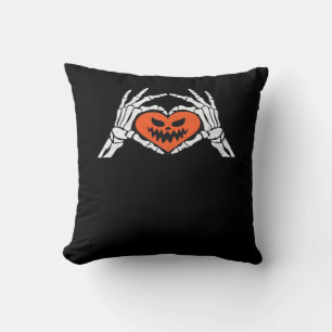 Coussin Skeleton Met Un Coeur Halloween Éffrayant Classiqu