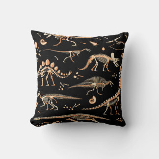 Coussin Skeletons de dinosaures et fossiles motif