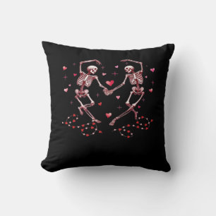 Coussin Skeletons tenant les mains Coeur Valentines concep
